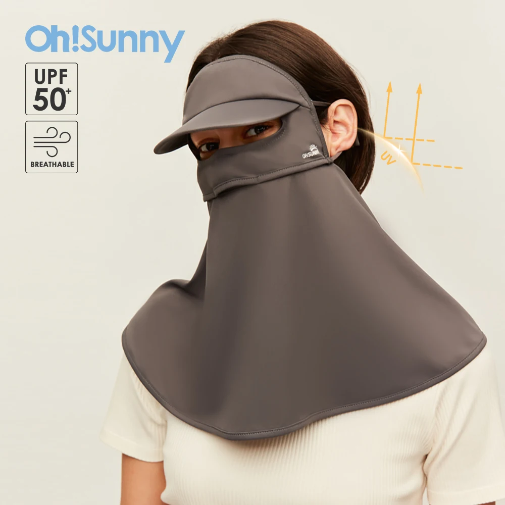 Ohsunny-Cachecol respirável de proteção solar para mulheres, aba golf de pescoço e ombro, anti UV, envoltório ciclismo ao ar livre, UPF50 Plus, novo