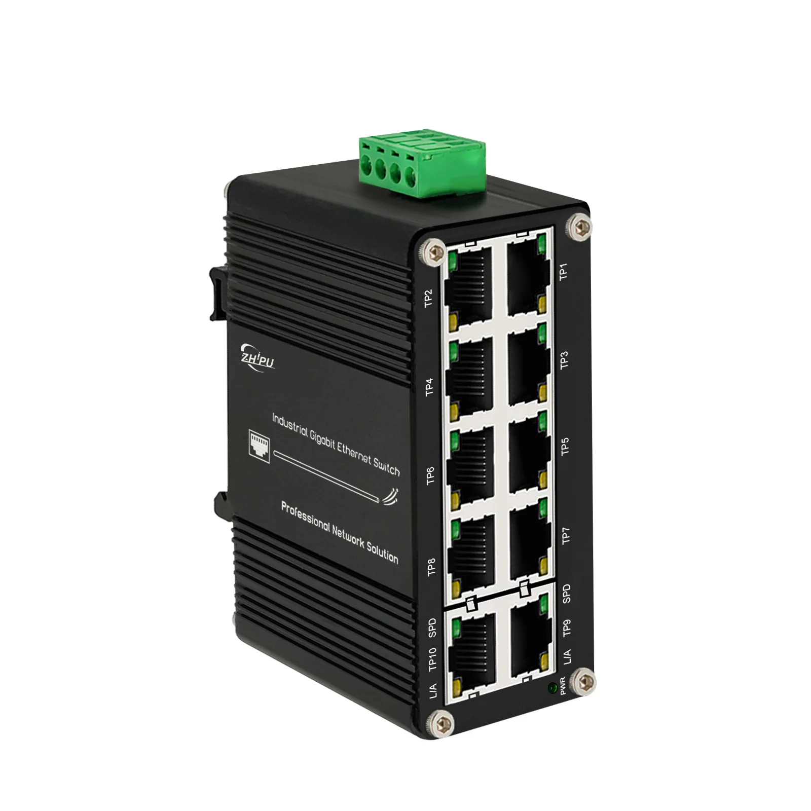 Mini Industrial Switch 10 Ports Gigabit Switch Hardened 10 Port RJ45 10/100/1000Mbps Ethernet Switch Din Rail