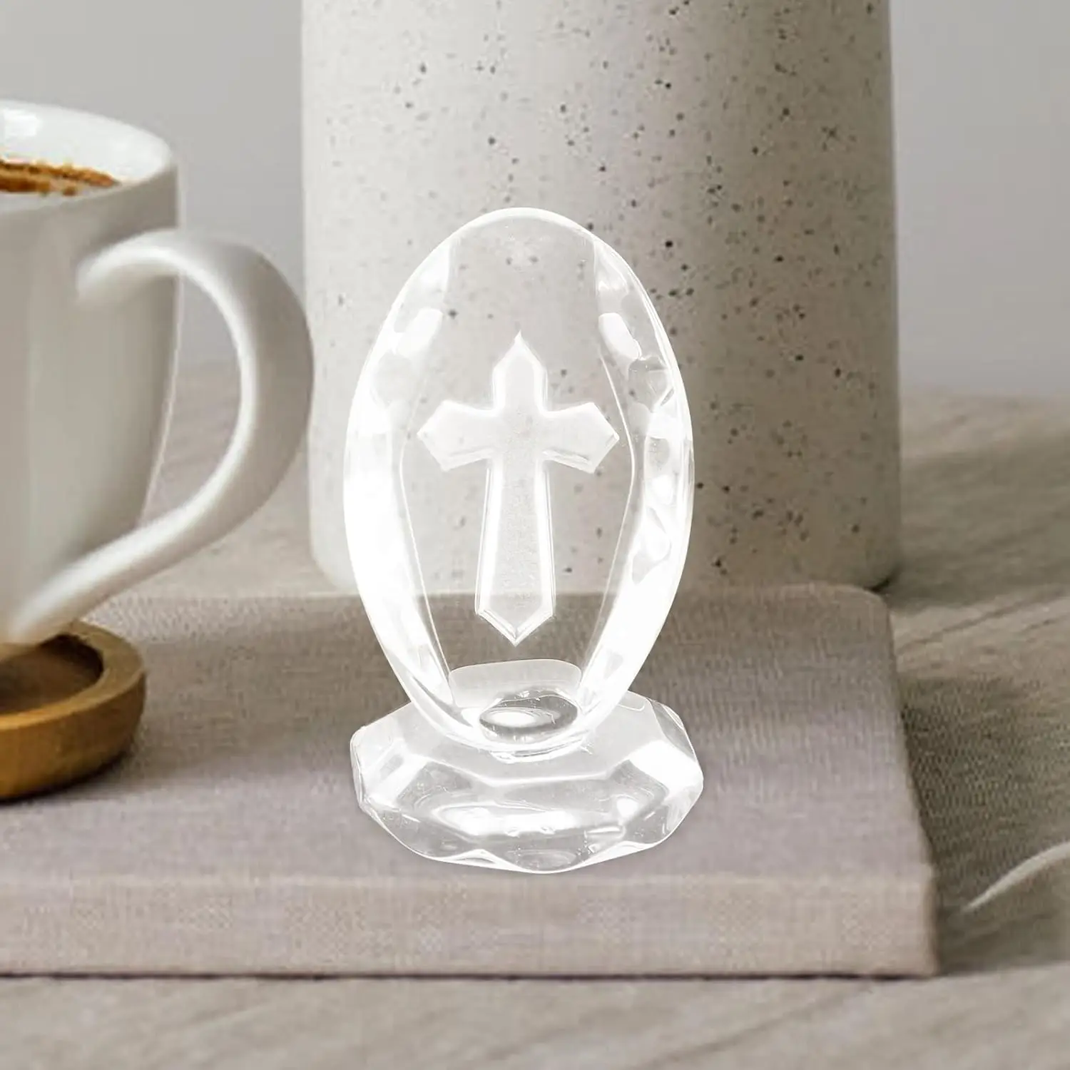 كريستيان ستاندينج كريستال قواعد الحلي مع صندوق هدايا الحرف الصلاة الكاثوليكية الديكور الديني هدايا الحفلات #6