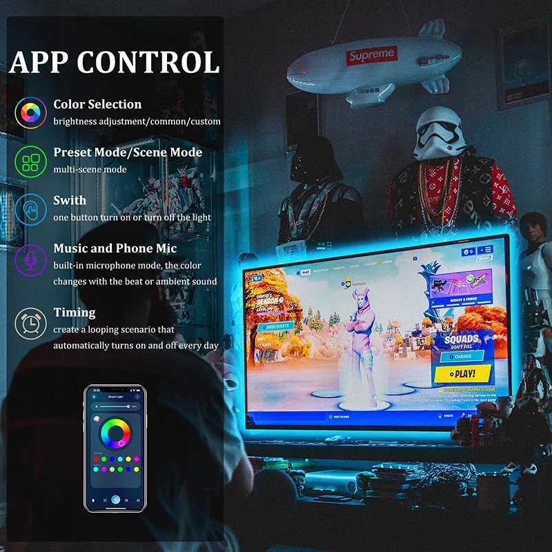 Tuya WiFi LED قطاع أضواء الحياة الذكية USB 5050 RGB مصباح الشريط التلفزيون الكمبيوتر الخلفية غرفة ضوء مرنة ديود العمل مع أليكسا جوجل