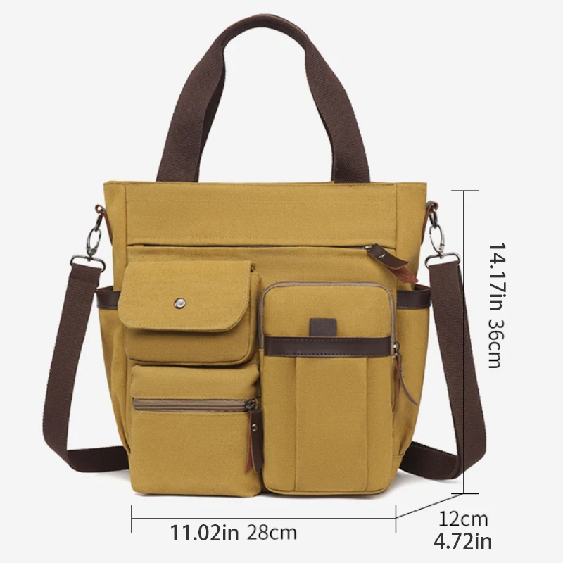 حقيبة يد للجنسين مع حزام كتف وسحاب قابل للفصل - حقيبة كروس للرجال والنساء على الطراز القديم، سفر متعدد الوظائف ب #6