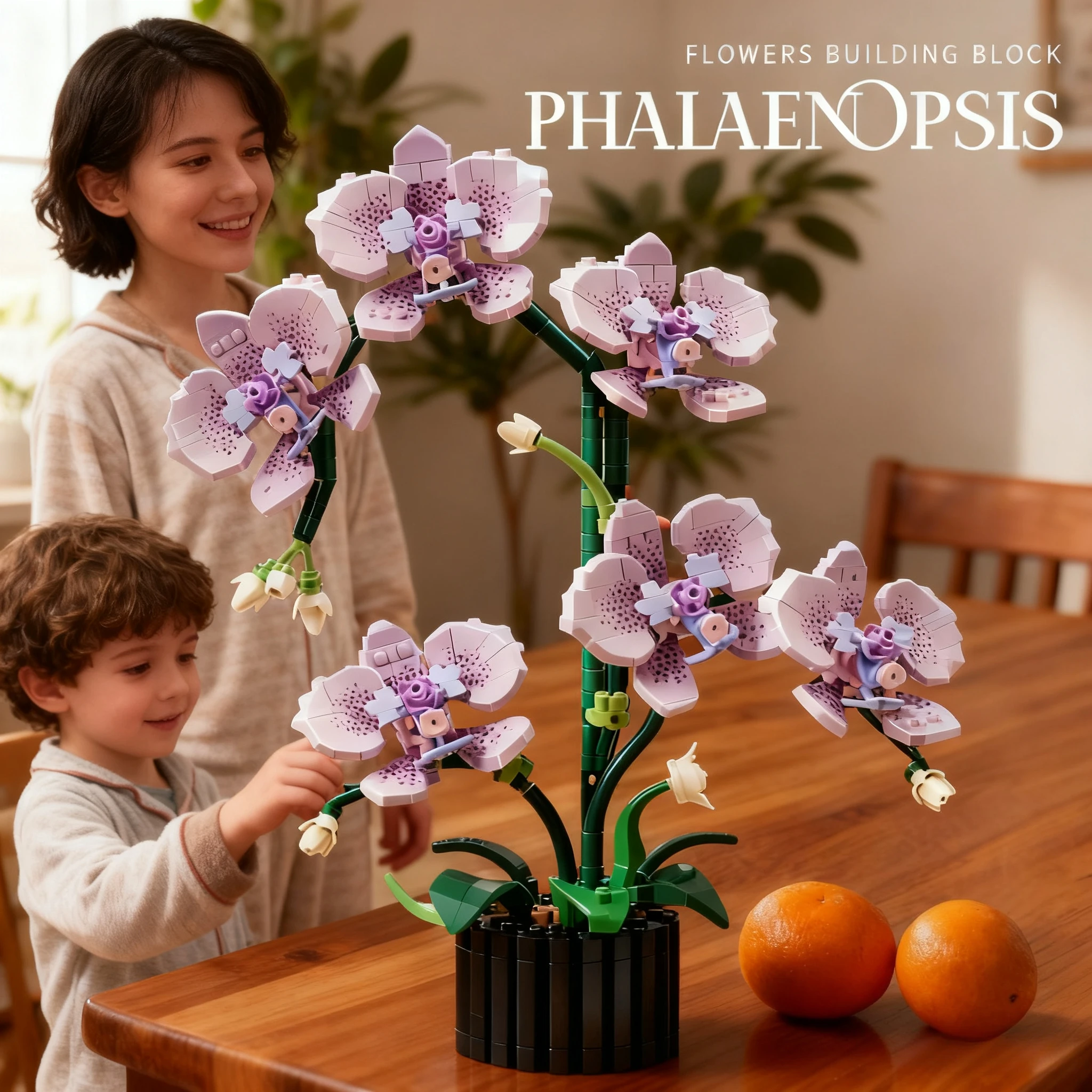 

Phalaenopsis Flowers Potted Plant Building Block Toy Orchid Bicolor Petals Bouquet MOC Orchid Bricks Flower Toy for Girls Gifts