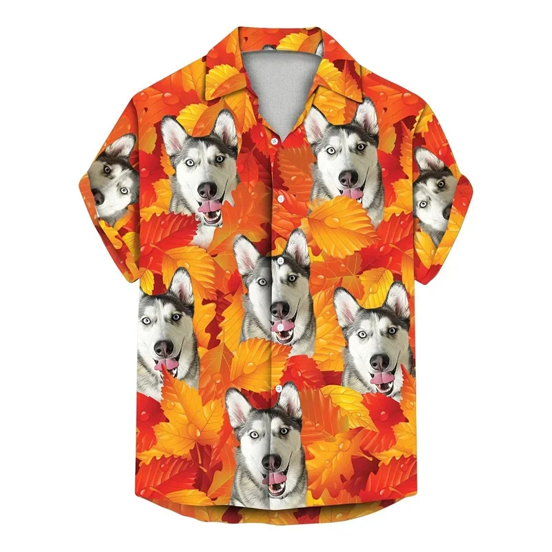 Harajuku Summer New 3D Cute Animal Doggy Dog Printing Shirts Dogs Graphic Short Shirts Men Fashion Funny Blouses Clothing Shirts