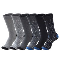 6 Pairs Fashion Men Socks High Quality Business Cotton Soft Casual Four Season Dots Pattern Gentleman Plus Size Male Dress Sock