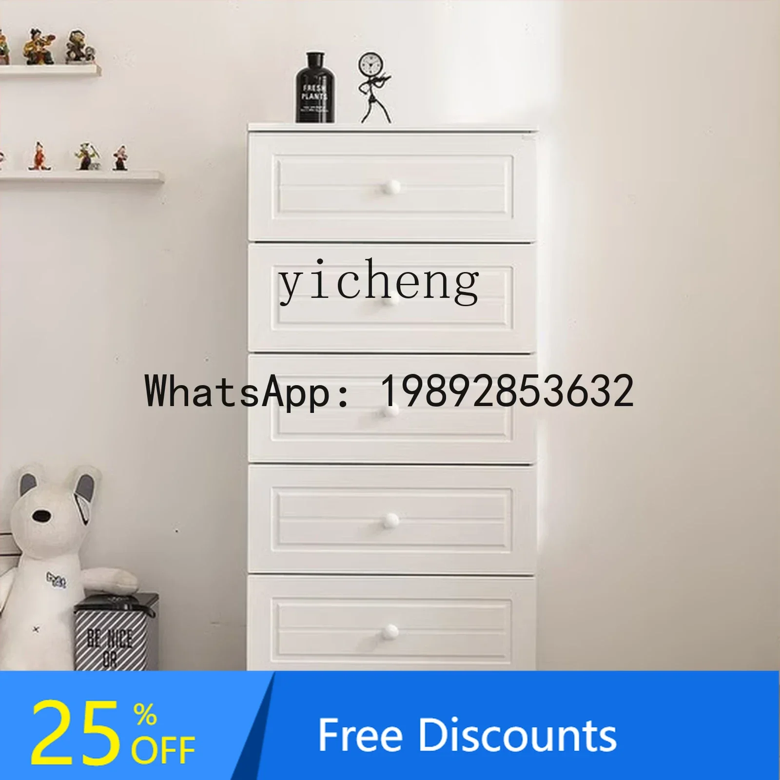 

ABC Solid Wood Children's Wardrobe Bedroom and Household Storage Storage Chest of Drawers Combination