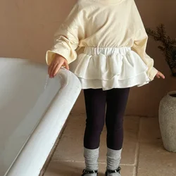 Korean Children's Clothing 2024 Autumn New Collection Girls' Skirt Half length Skirt Short Skirt Butt Curtain Apron