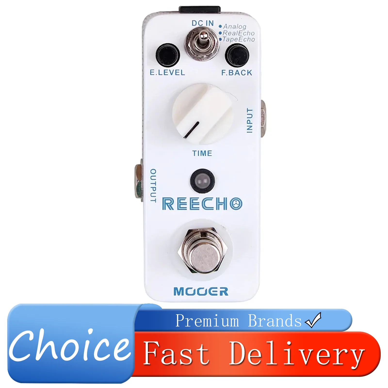 

MOOER Reecho Guitar Effect Pedal Digital Delay Effect True Bypass 3 Delay Modes(Analog/Real Echo/Tape Echo) Guitar Accessories