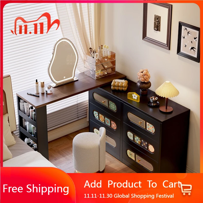 

Living Room Makeup Dressing Table Chair Drawers Storage Modern Shelf Vanity Table Bedside Wood Comoda Pra Quarto Home Furniture