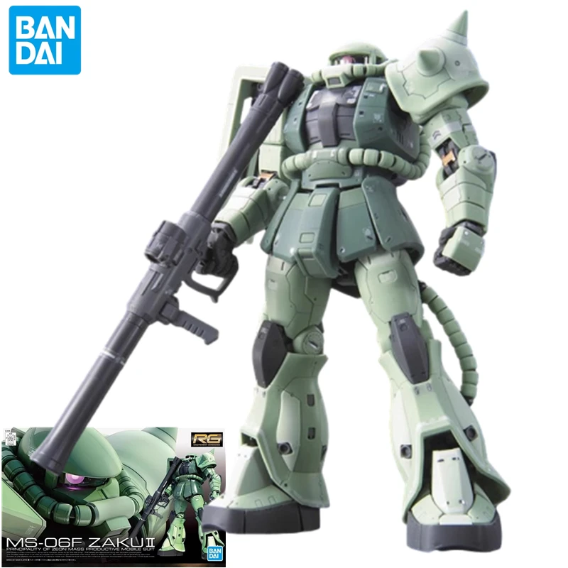 Bandai Rg In Massa Geproduceerde Zaku 2 Gunpla MS-06F Mecha Figuur Beweegbare Robot Diy Assemblage Speelgoed Cool Verjaardagscadeau Collectie Ornamenten