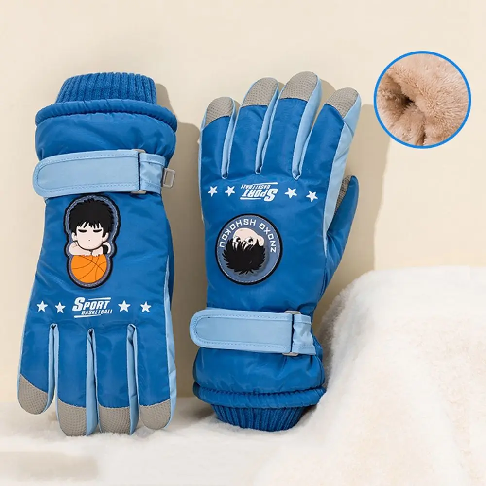 Fashion Waterproof Children Ski Gloves Thicken Plus Velvet Cycling Gloves Mittens