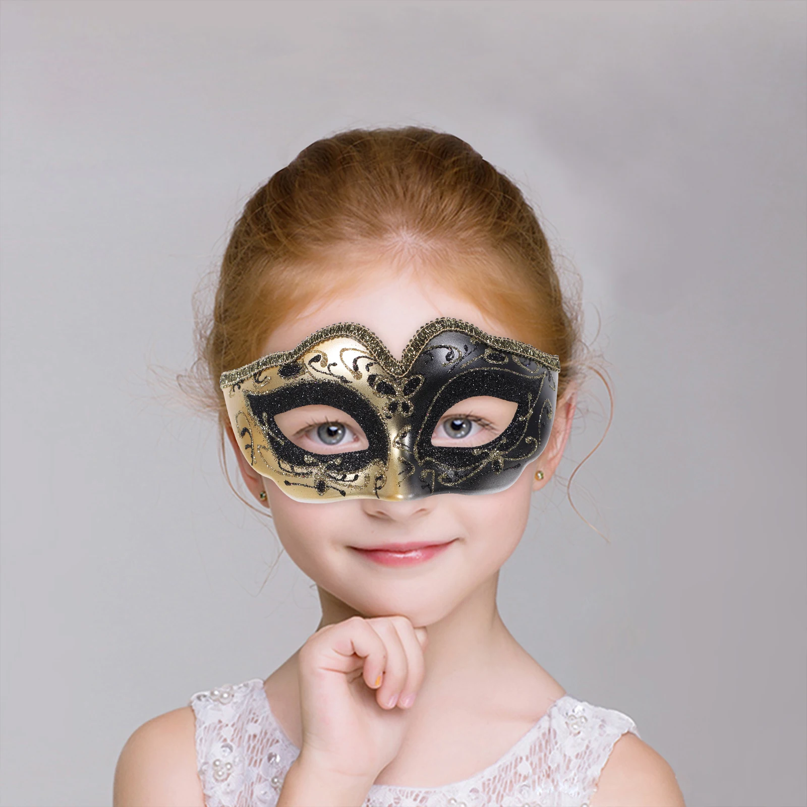 

Exquisite Half Face Mask Kids Halloween Masquerade Party Plastic Costume Mask For Festival Cosplay Balls Birthday Durable