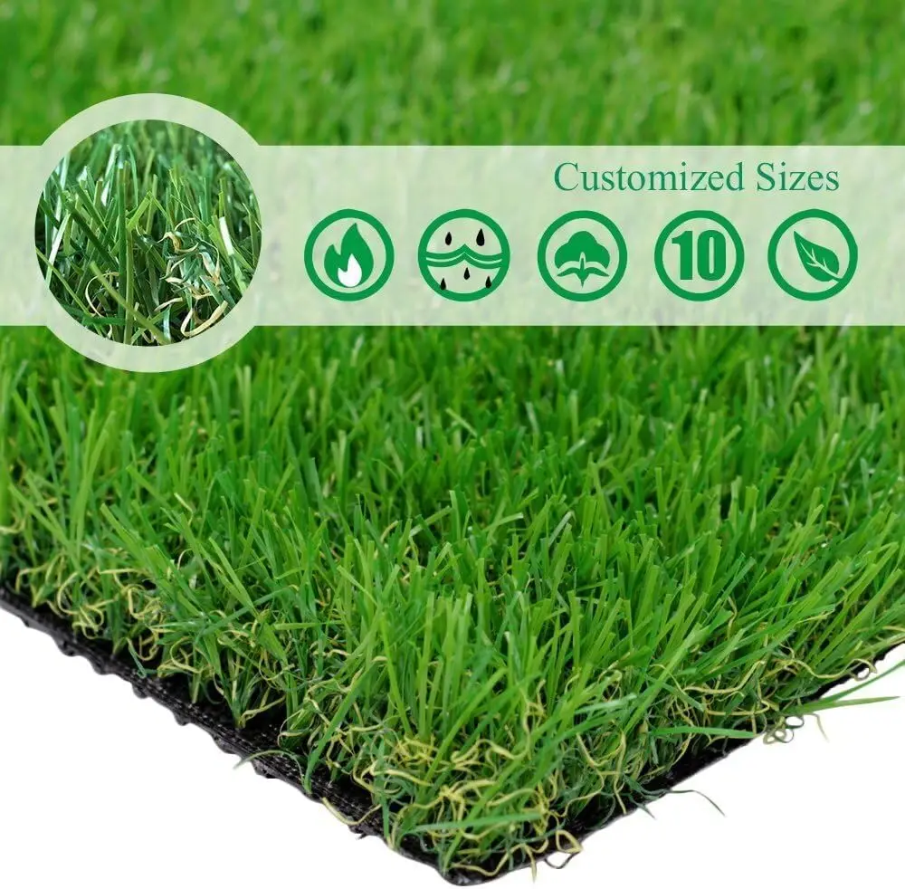 

Realistic Artificial Grass Turf -5FTX10FT(50 Square FT),Indoor Outdoor Garden Lawn Landscape Synthetic Grass Mat - Thick Fake Gr