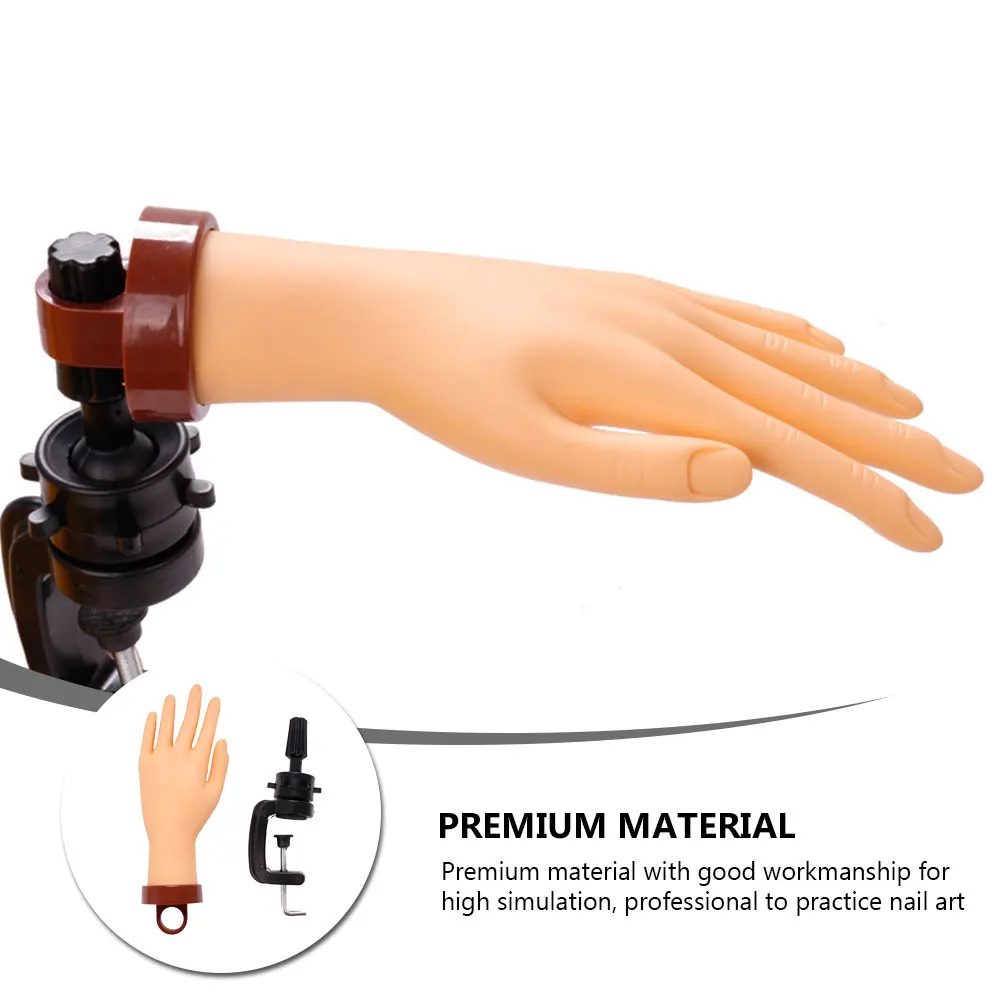 Afbeelding 6: Oefen flexibel nail art trainingshulpmiddel Lichtgewicht herbruikbare manicure oefenhand voor beginners Salonkunstenaars Fake Hand