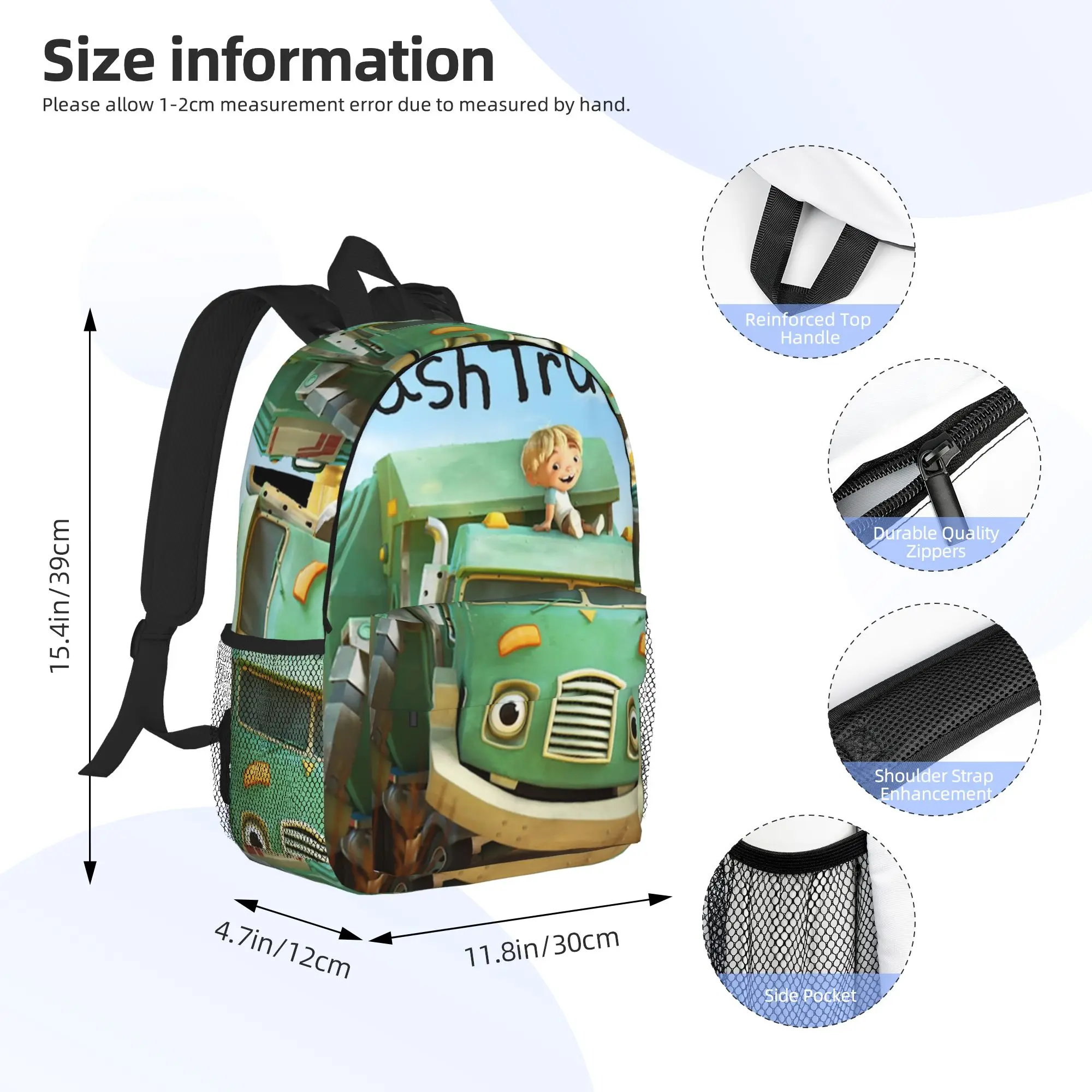 hank and trash truck cartoon Backpack Hot Sale Daypack Large Capacity Boys Girls BookBag Shoulder Bags for Men Women School Bag
