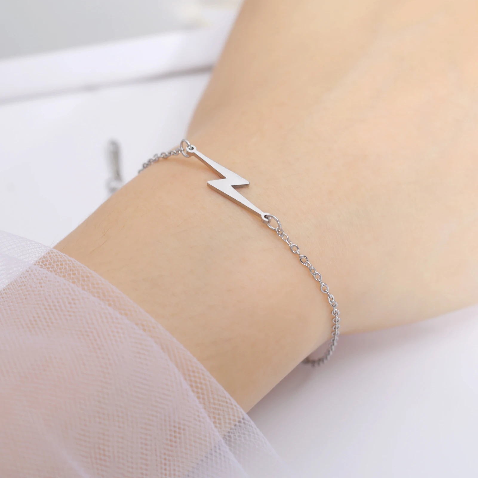 Cazador Goldfarbene Blitz-Charm-Armbänder für Damen, Edelstahl, Wachsseil-Armband, Schmuck, Geburtstagsgeschenke, 2026, trendig – Detail 20