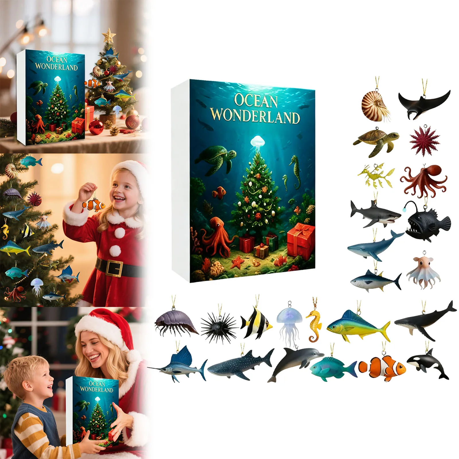 จี้นาฬิกาจับเวลาแบบออโต้ไพลอต ปฏิทินนับถอยหลังวันคริสต์มาส ลายกายวิภาคศาสตร์ พร้อมหม้อตุ๋นขนาดเล็ก 24 ใบ พร้อมตัวตั้งเวลา