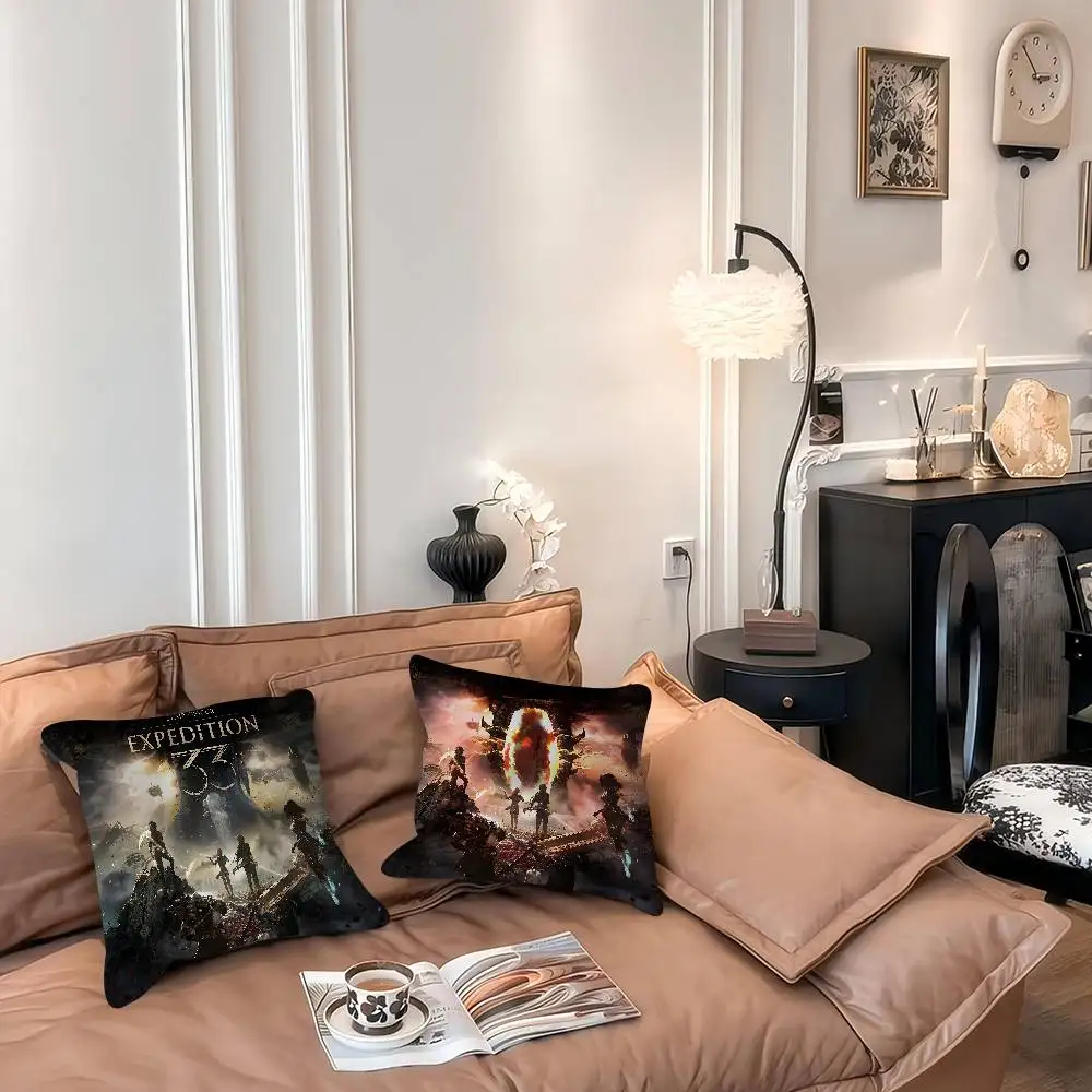 

C-Clair O-Obscur E-Expedition 33 Stitch Lucky Dragon Pillow Cover Sofa Cushion Cover Home Room Decoration Children Gift