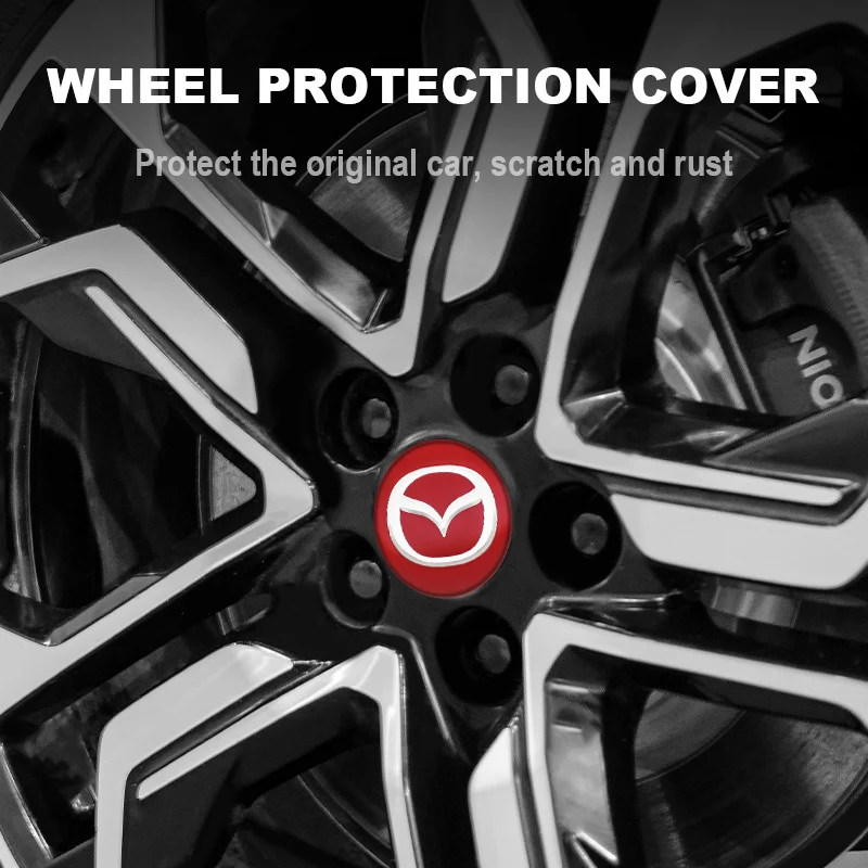 4 SZTUK 60 mm osłony piast kół samochodowych do Mazda 2 3 5 6 323 626 Cx3 Cx5 CX30 RX8 MX5 Atenza Axela Emblemat Auto Akcesoria