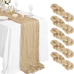 90x300 cm knit cloth table runner Wedding birthday party banquet decoration gauze fabric voile tablecloth Twist table cover