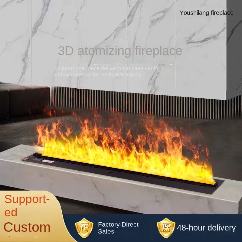 3D Atomized Fireplace Core Simulation Flame Intelligent Electronic Fireplace Embedded Humidifier 7-color Voice Control Model