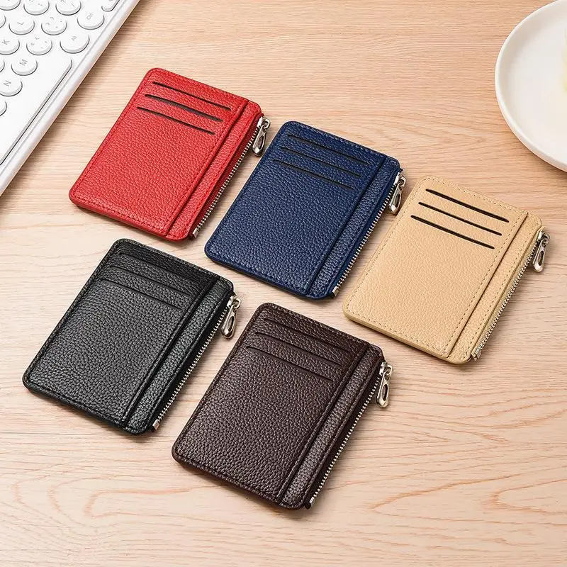 Minimalist Slim Multi Card Holder Waterproof PU Leather Small Wallet for Men Women Outdoor Shopping Use