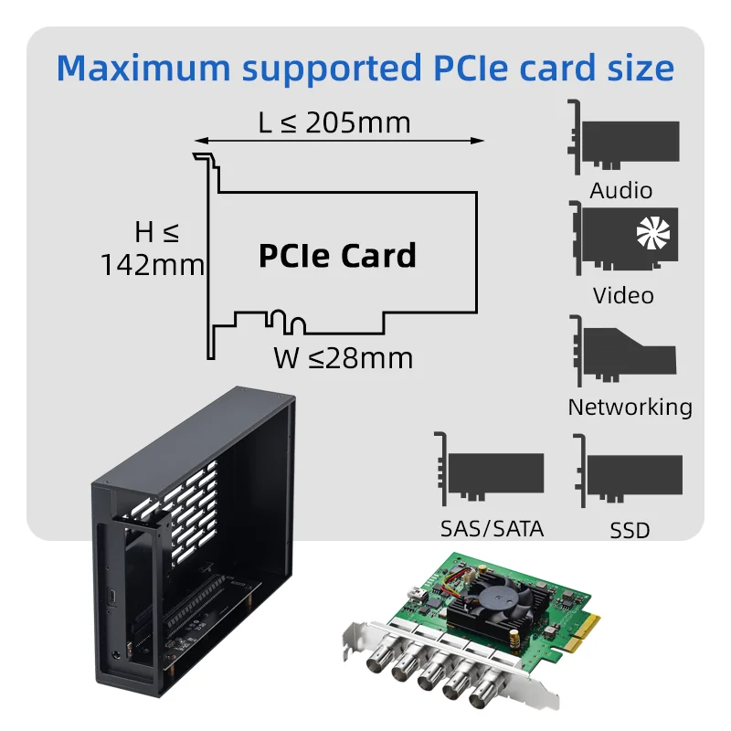 썬더볼트 3 에서 PCIE 3.0x16 PCI-E 확장 박스, 미니 그래픽 도크 스탠드, 오디오 카드 비디오 카드 네트워킹 카드