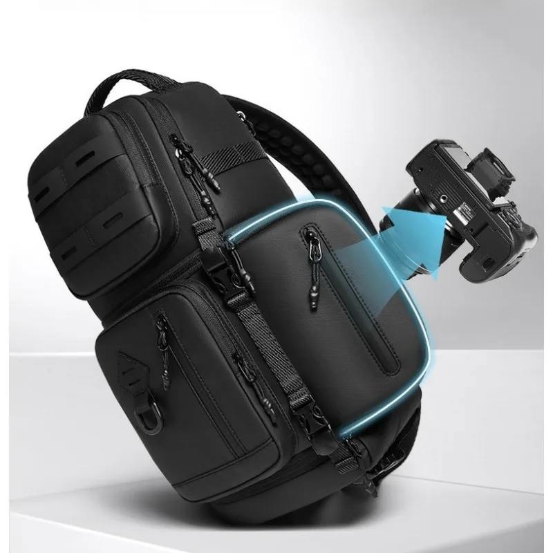 Tactical Compact Sling Camera Bag Crossbody One Shoulder Camera Backpack for Photographers Molle Pack with Tripod Holder