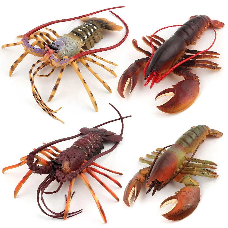 Realistic Marine Simulation Lobsters Model Solid Sea Life Australian Lobster Boston Lobster Action Figures Toy For Kid Xmas Gift