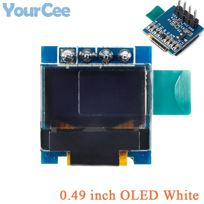 0,49" 0,49-calowy ekran OLED Moduł wyświetlacza LCD IIC I2C 64x32 SSD1306 Biały 64*32