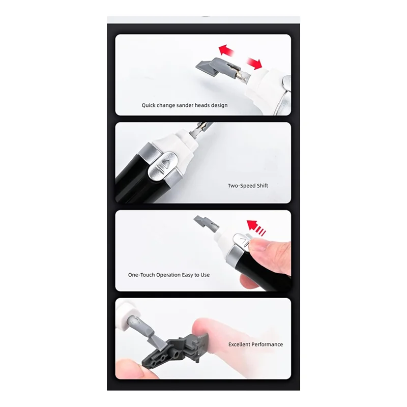 

A20F-Electric Reciprocating Sander, With 8Pcs Sanding Head For Hobbies,Art,Miniature,Figure Polishing,Sanding