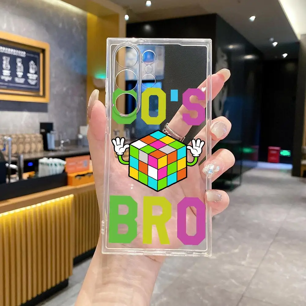 Record Cube Retro 80s Phone Case For Samsung Galaxy S26 Ultra S25 FE S24 S23 S22 Plus S25 Edge S21 transparent soft shell Covers