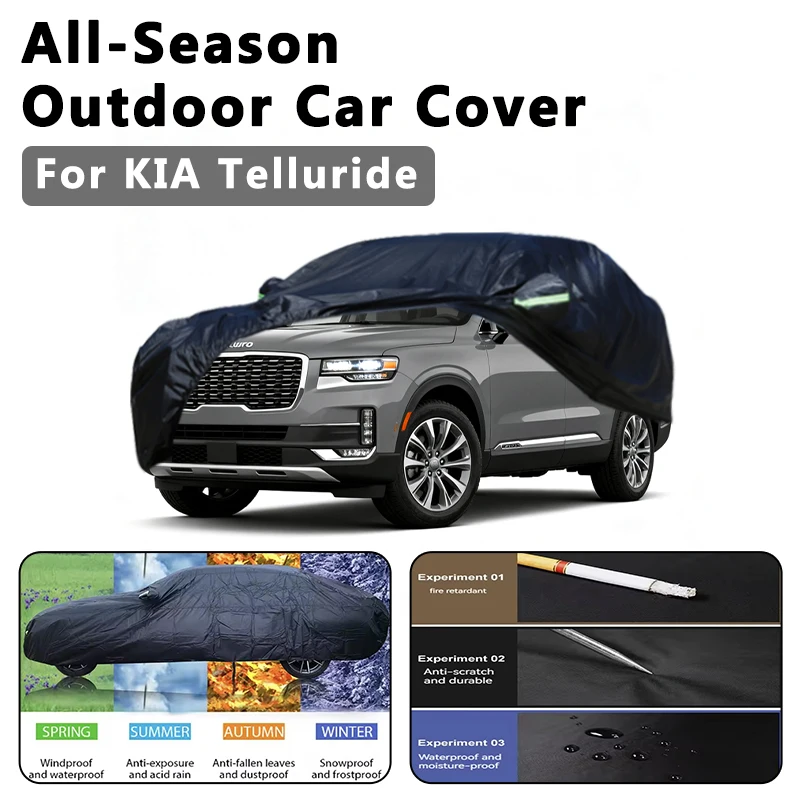 

Car Cover for KIA Telluride - Outdoor Full Protection, Waterproof Dustproof Heat-Resistant, All-Season Use Exterior Accessories