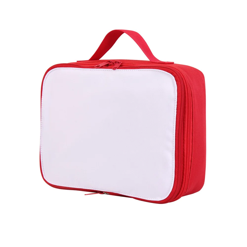 Sublimation Blank Insulated Lunch Bag Hand-held Portable for School Office Waterproof Thermal Cooler Food Box Women Kids