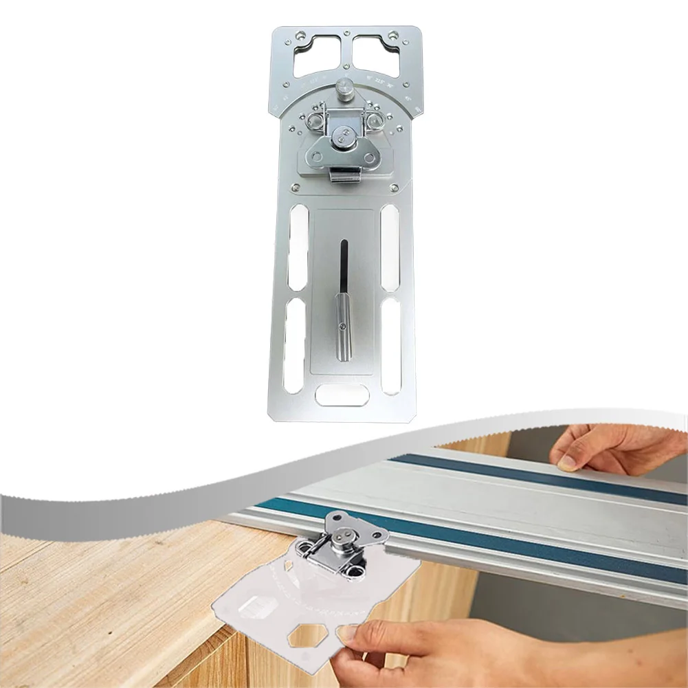 

Adjustable angle track saw square guide rail ruler cuts from minus 60 to 60 degrees with 11 positive angle stops