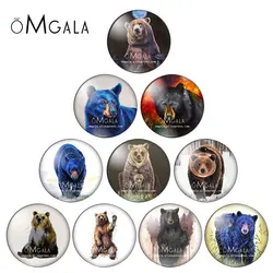 Watercolor Bear Art Paintings Animals Pattern 12mm/14mm/18mm/20mm/25mm Round photo glass cabochon demo flat back Making findings