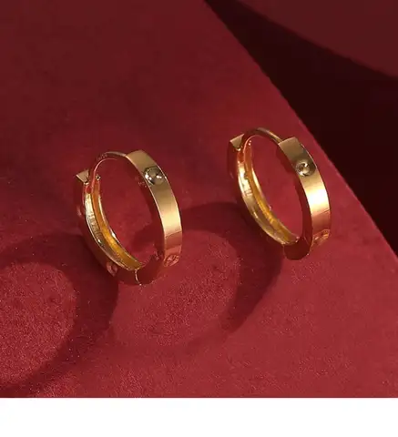 Boucles d'oreilles tendance brillantes en or véritable 18 carats pour femmes, boucles d'oreilles de luxe de haute qualité AU750, bijoux fins pour fête et Banquet