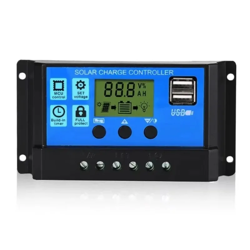 New Solar Charge Controller 12V PWM 10A  20A 30A 40A 50A 60A 70A 80A 90A 100A with Adjustable LCD Display Timer Setting EESBAO