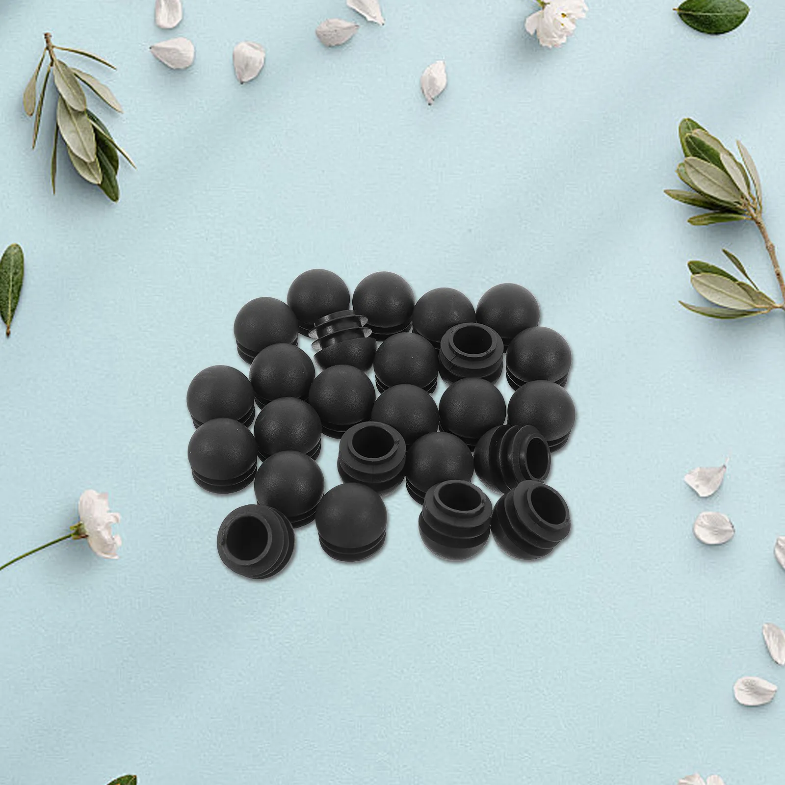 25Pcs Plastic Round Pipe End Caps Plug Inserts for 22Mm Tubing Tube Stopper Protector Dustproof Industrial Home Construction - view 4
