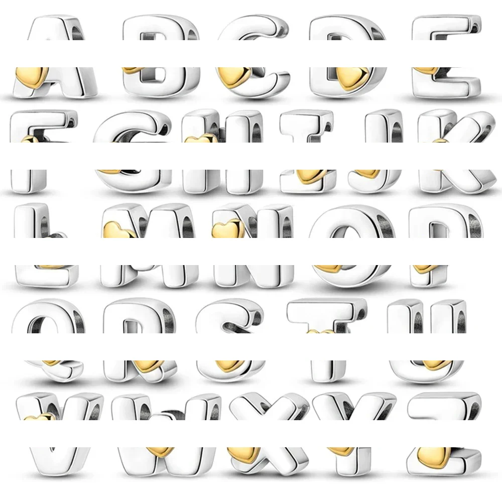 

Посеребренные подвески в форме сердца с алфавитом, бусины для изготовления браслетов, ювелирные изделия своими руками, подарок для женщин, индивидуальное ремесло