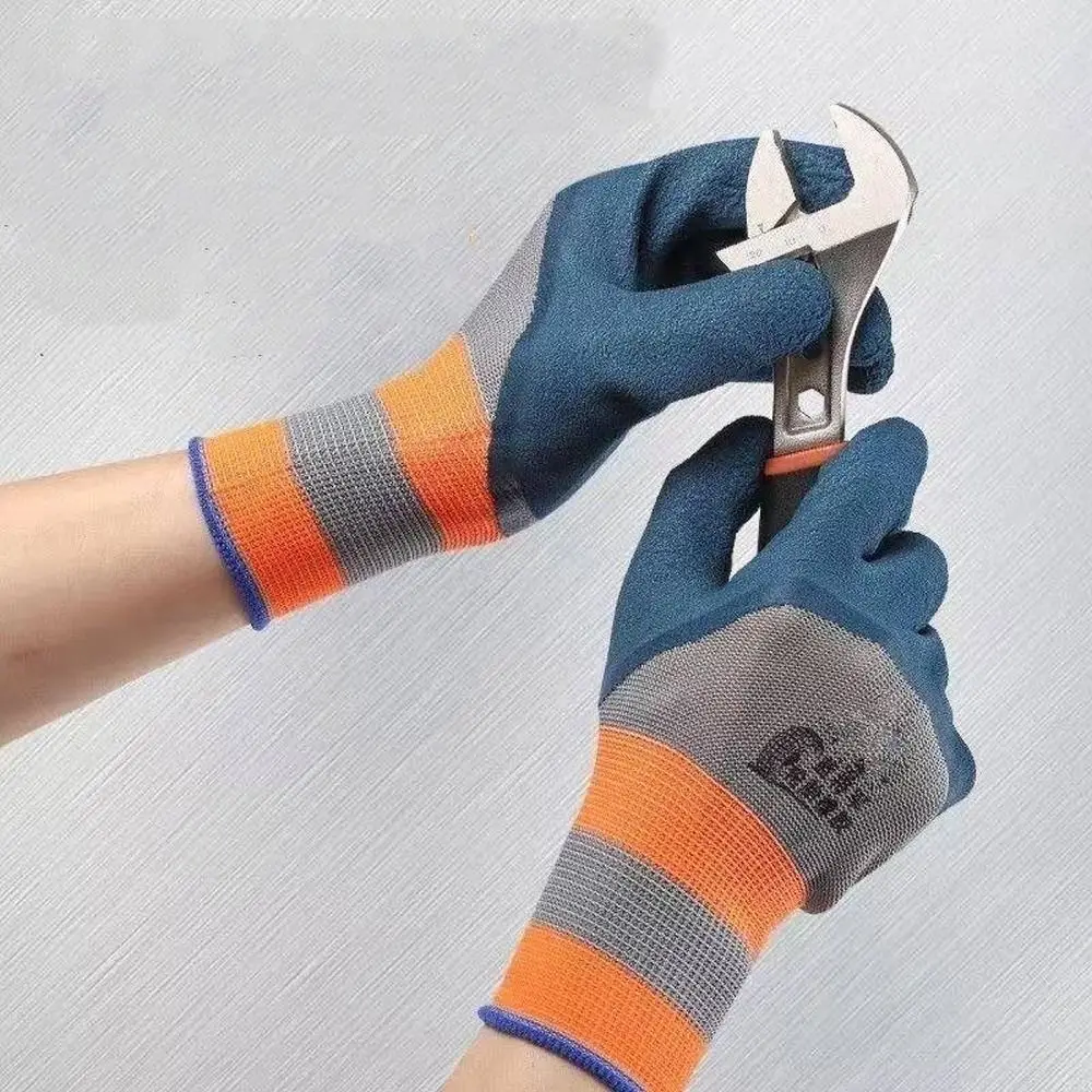 

12Pair Wear-resistant Tire Rubber Glove Non-slip Safety Labor Protection Gloves Waterproof Breathable Work Gloves Auto Repair