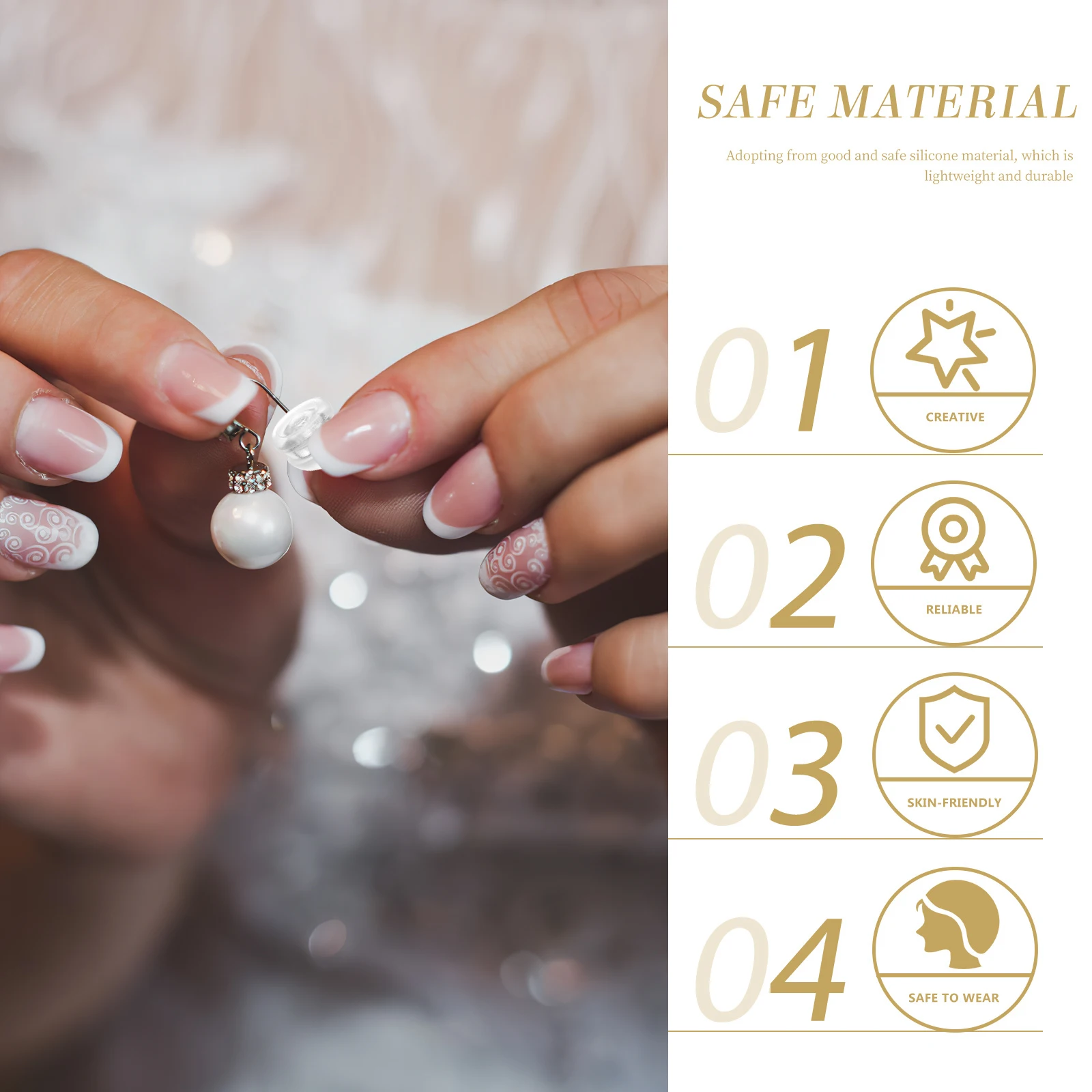 

Silicone Earring Silicone Earring Backs Earplug for Women Studs Lifters Screw Locking Heavy Droopy DIY Craft Supplies