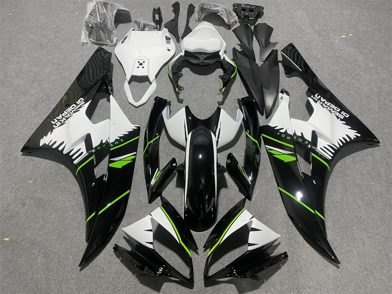 Motorcycle for YAMAHA YZF1000 R6 2006 2007 Full Fairing Kit Bright black white tape printing Bodywork Cowling Injection