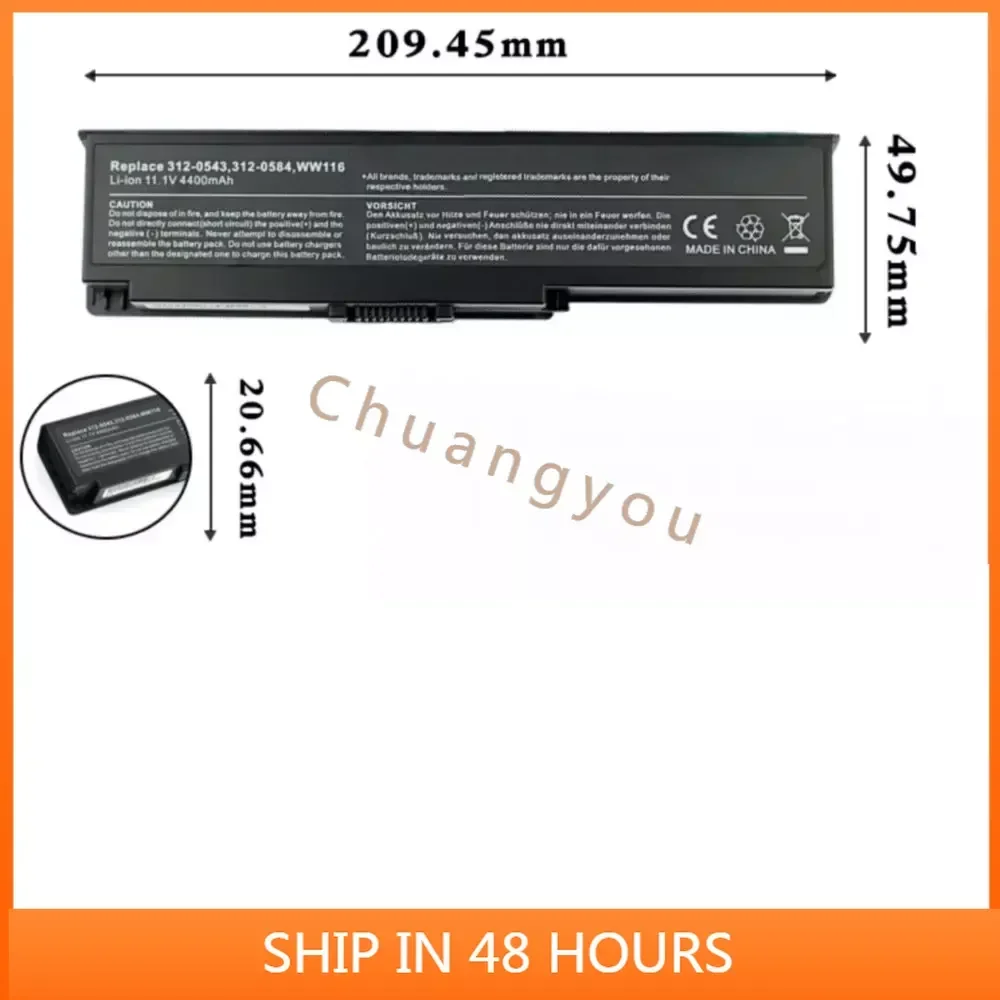 For  DL1420LH FT092 NR433 0FT080 451-10516 KX117 WW116 0MN151 312-0543   computer Batteries Laptop battery