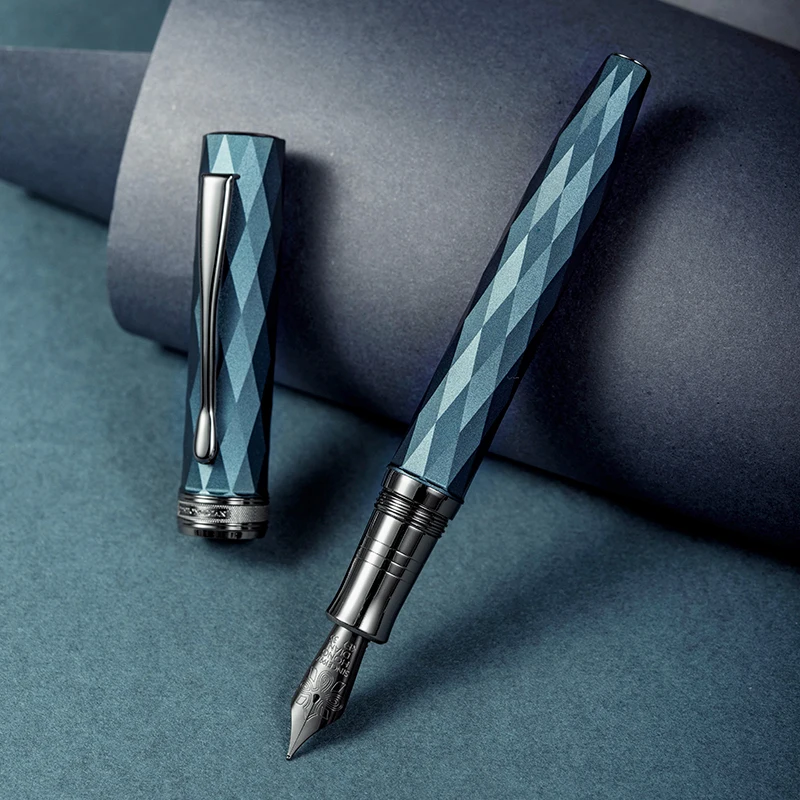 Hongdian N11 Creative Geometry Metal Fountain Pen 35# Nib Blade Cutting Shape School Office Supplies Writing Stationery Gift Pen
