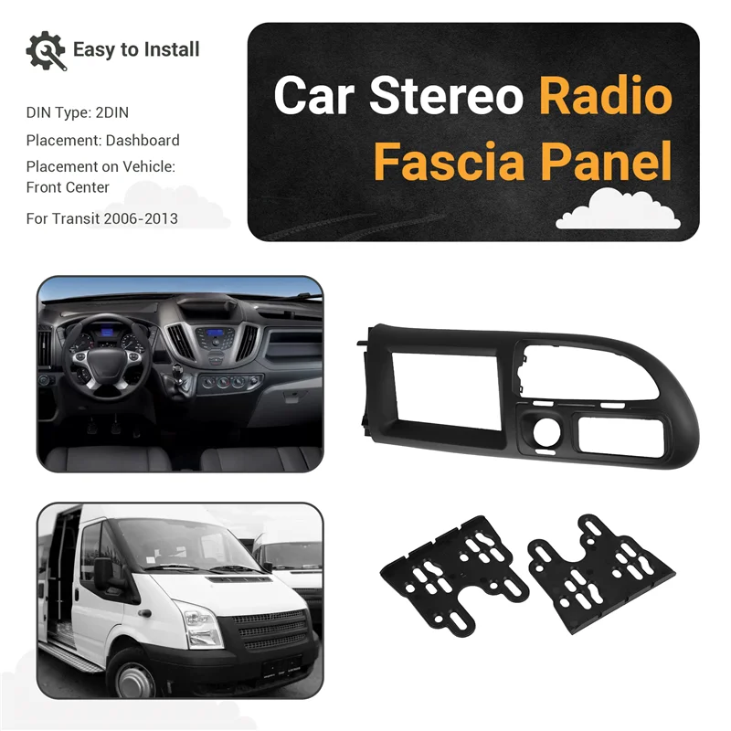 

2Din Car CD Radio Stereo Fascia Panel Frame DVD Frame Panel Adaptor Fitting Kit For Ford Transit 2006-2013