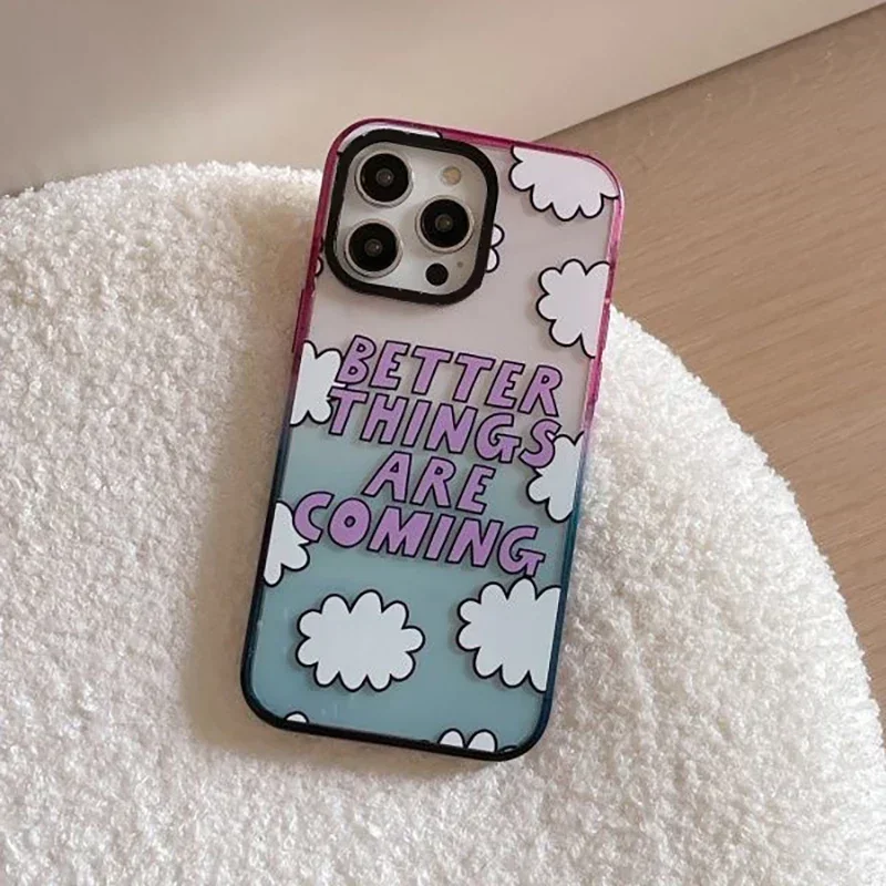 Better Things Are Coming 2.0 Acrylic Colorful Border iPhone 11 12 13 15 14 Pro Max Protective Case, Fits iPhone 15 Pro Max