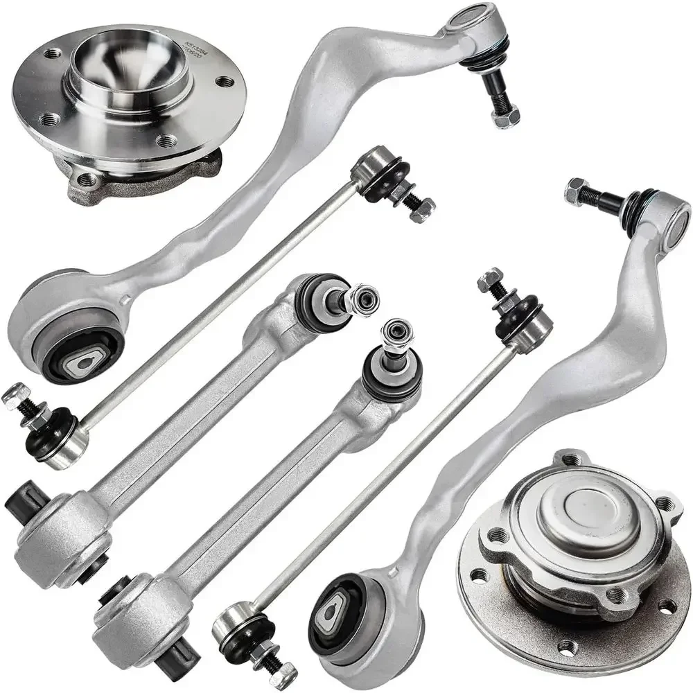 

8pc Front End Kit for 135i 323i 328i 325i 330i 335d 335i 335is X1, 4 Lower Rearward & Forward Control Arms with Ball Joint, 2 Wh