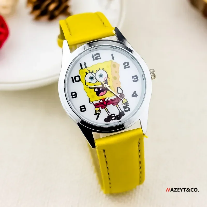 Cartoon SpongeBob Children's Quartz Wristwatches Patrick Star Anime Watches Cute Kids Electronic Wristwatch Toys Watch Gifts
