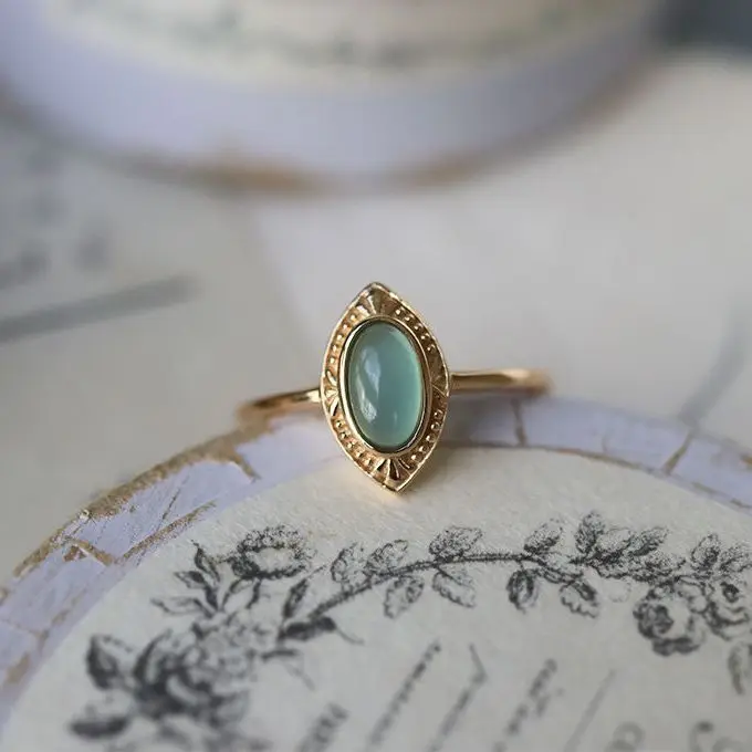 Retro Französisch Set imitieren Topas Zirkon Ring für Frauen Luxus High-End europäischen und