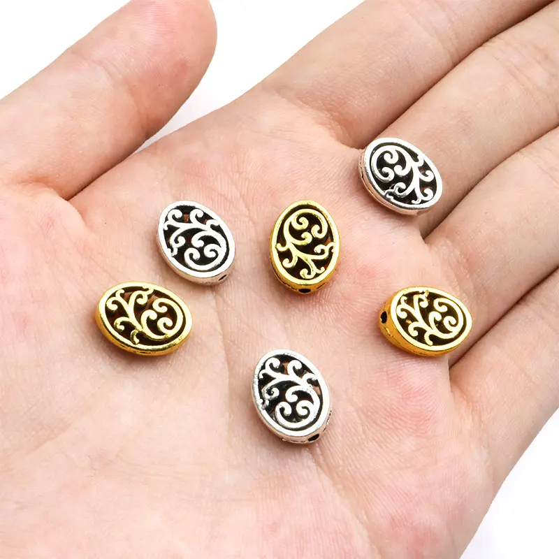 10Pcs Lucky Religion Alloy Oval Loose Bead Classic Spacer Bead For Beliver DIY Making Bracelet Necklace Trend Jewelry Accessory